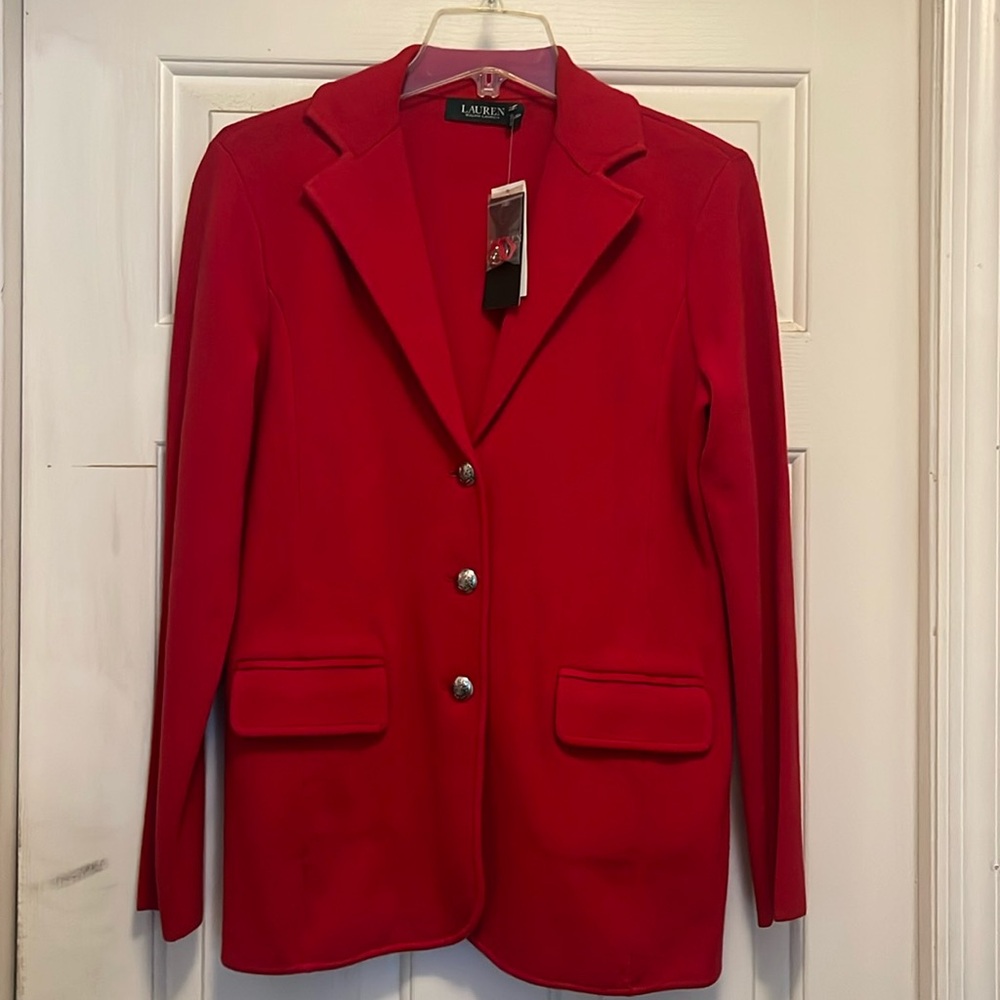 NWT New Red Ralph Lauren Knit Blazer M